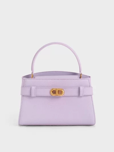 Buckle Top Handle Bag